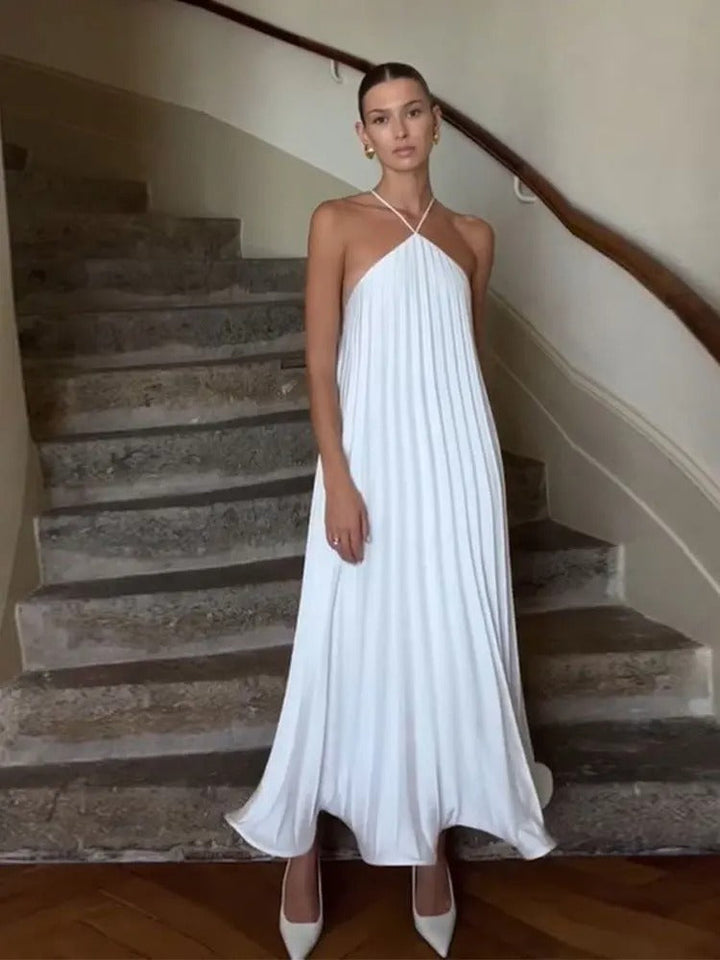 Women's Sleeveless Pleated Maxi Dress
