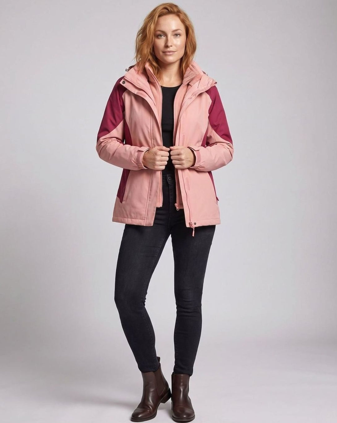 Women's 2-in-1 Hooded Softshell Fleece Outdoor Jacket