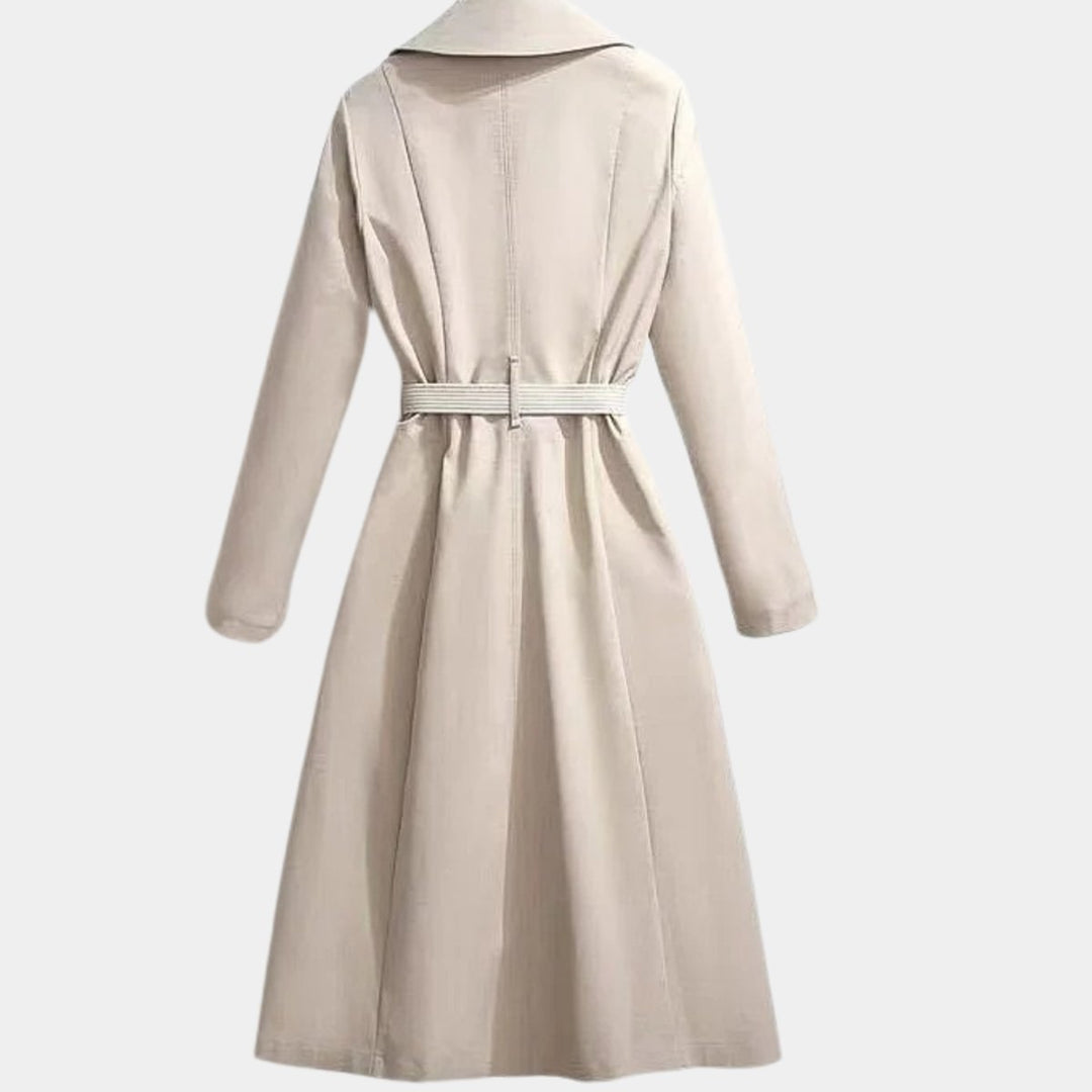 Women's Belted A-Line Midi Trench Coat