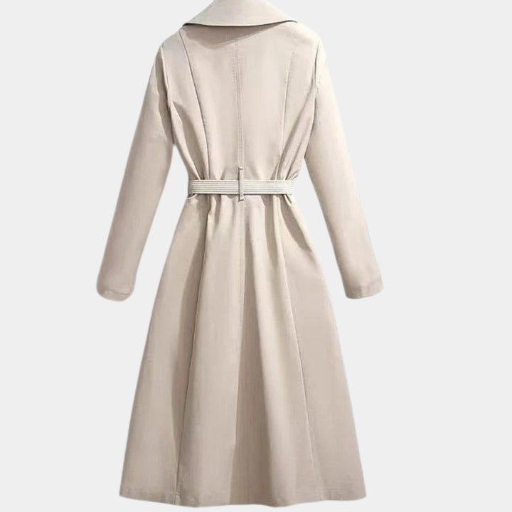 Women's Belted A-Line Midi Trench Coat