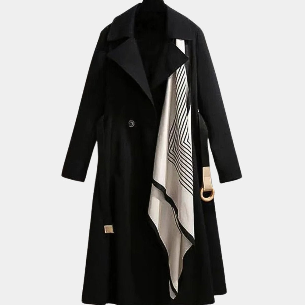 Women's Belted A-Line Midi Trench Coat