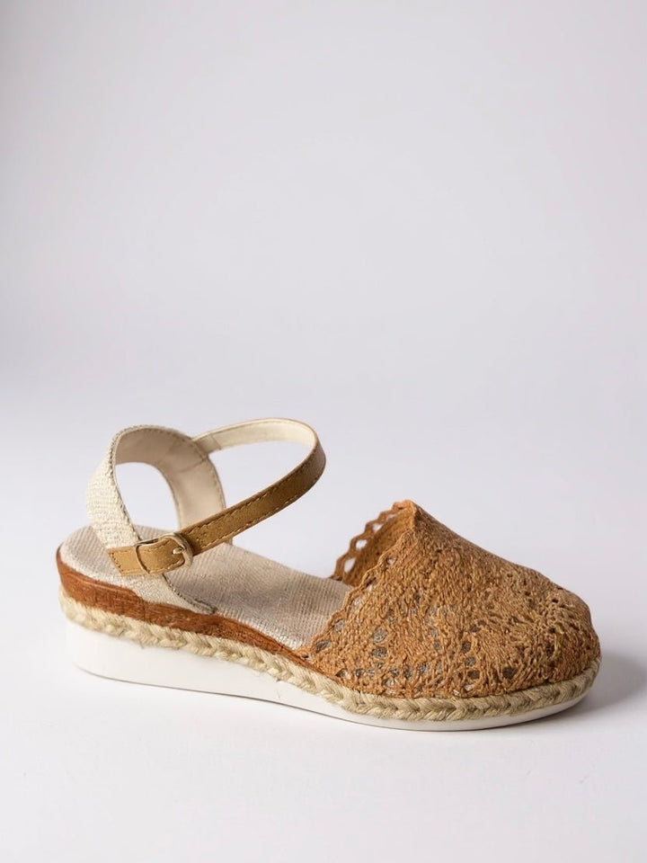 Women's Boho Crochet Ankle-Strap Espadrille Platform Sandals