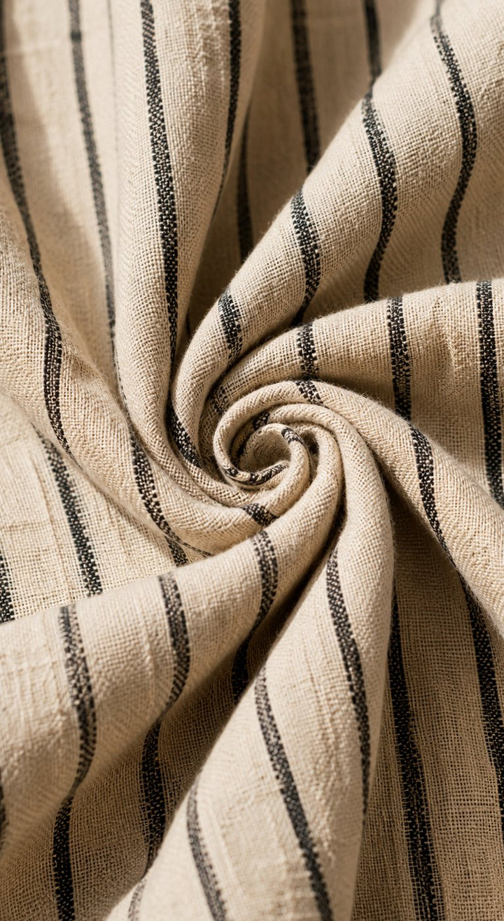 Women's Boho Off-Shoulder Striped Linen Maxi Dress