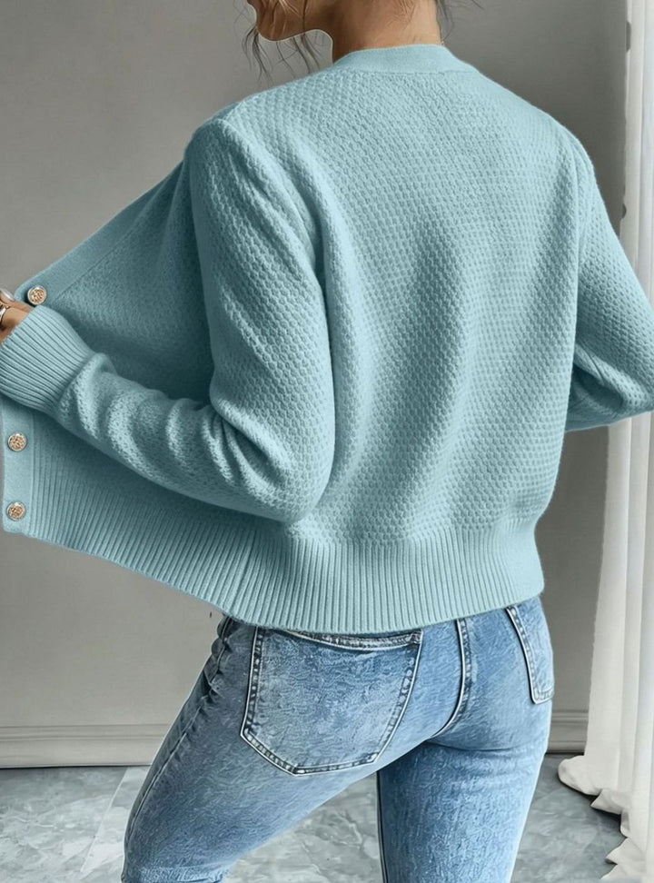 Women's Cable-Knit Button-Front Cropped Cardigan Sweater