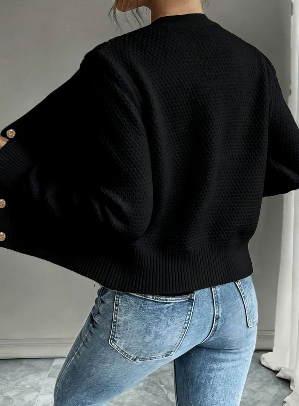 Women's Cable-Knit Button-Front Cropped Cardigan Sweater