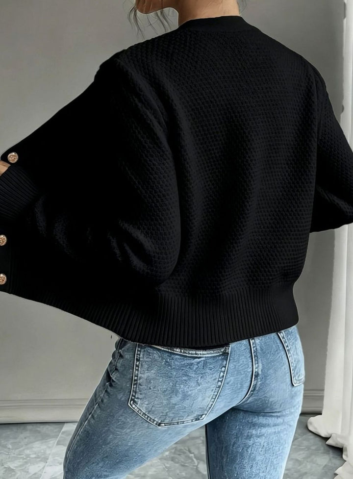 Women's Cable-Knit Button-Front Cropped Cardigan Sweater