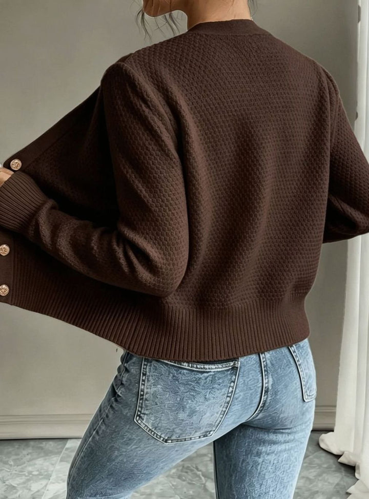 Women's Cable-Knit Button-Front Cropped Cardigan Sweater
