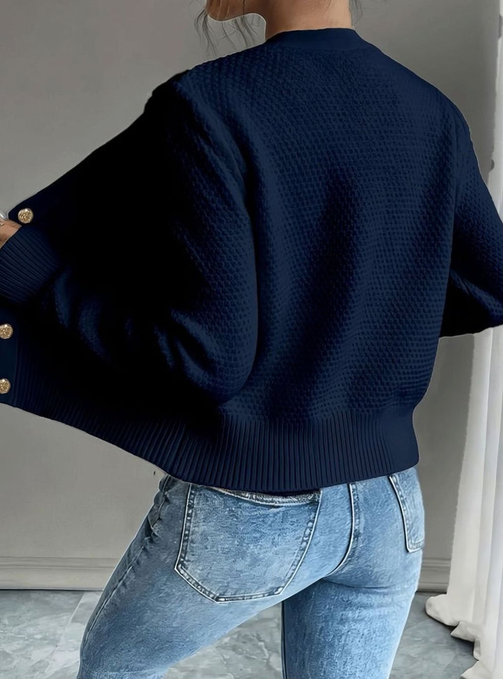 Women's Cable-Knit Button-Front Cropped Cardigan Sweater