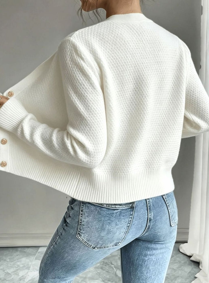 Women's Cable-Knit Button-Front Cropped Cardigan Sweater