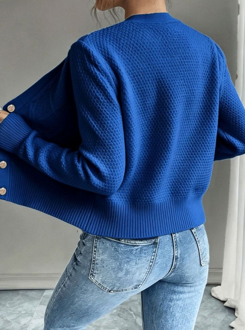 Women's Cable-Knit Button-Front Cropped Cardigan Sweater