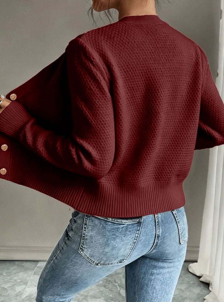 Women's Cable-Knit Button-Front Cropped Cardigan Sweater