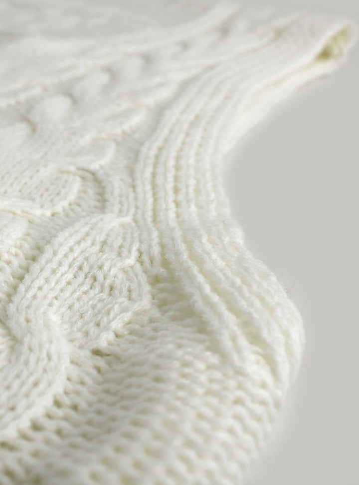 Women's Cable-Knit V-Neck Sweater Vest Relaxed Fit