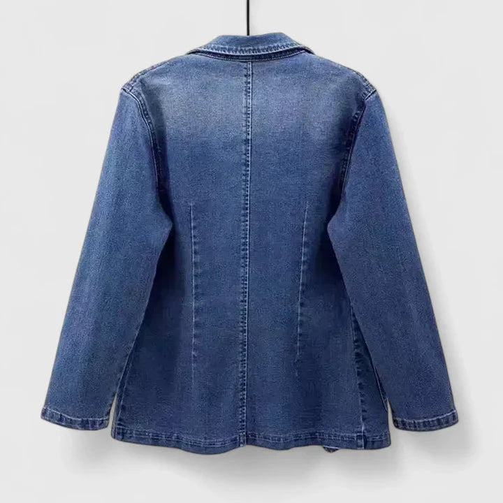 Women's Casual Denim Blazer Single-Button Jacket