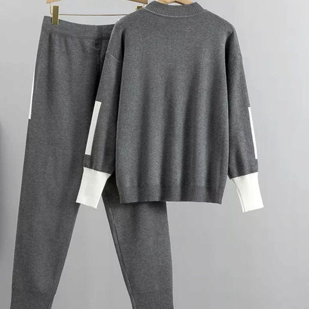 Women's Casual Knit Two-Piece Sweater Pants Set