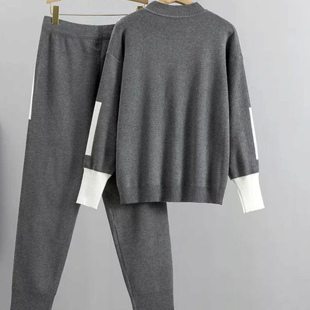 Women's Casual Knit Two-Piece Sweater Pants Set