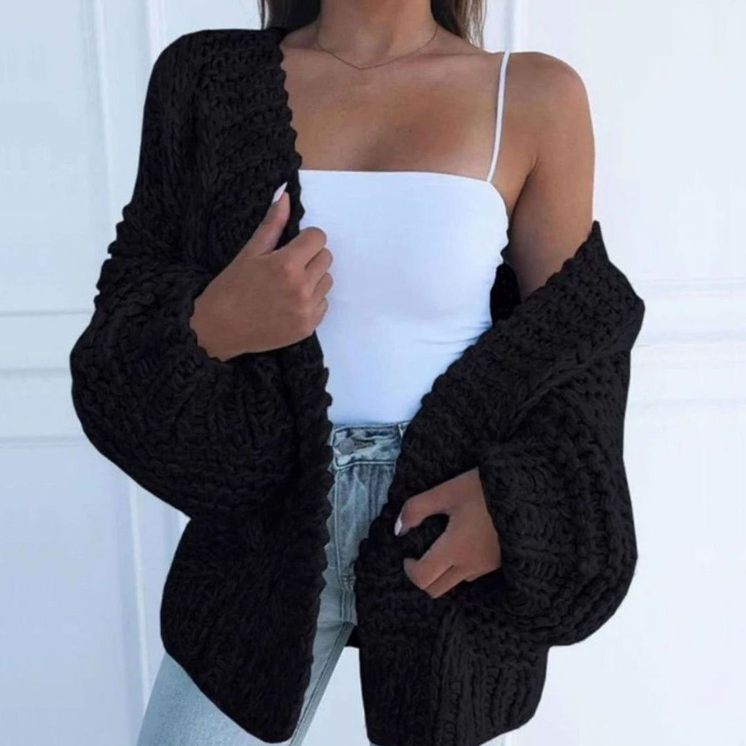 Women's Chunky Knit Open-Front Cardigan