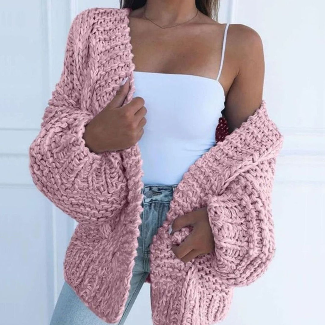 Women's Chunky Knit Open-Front Cardigan