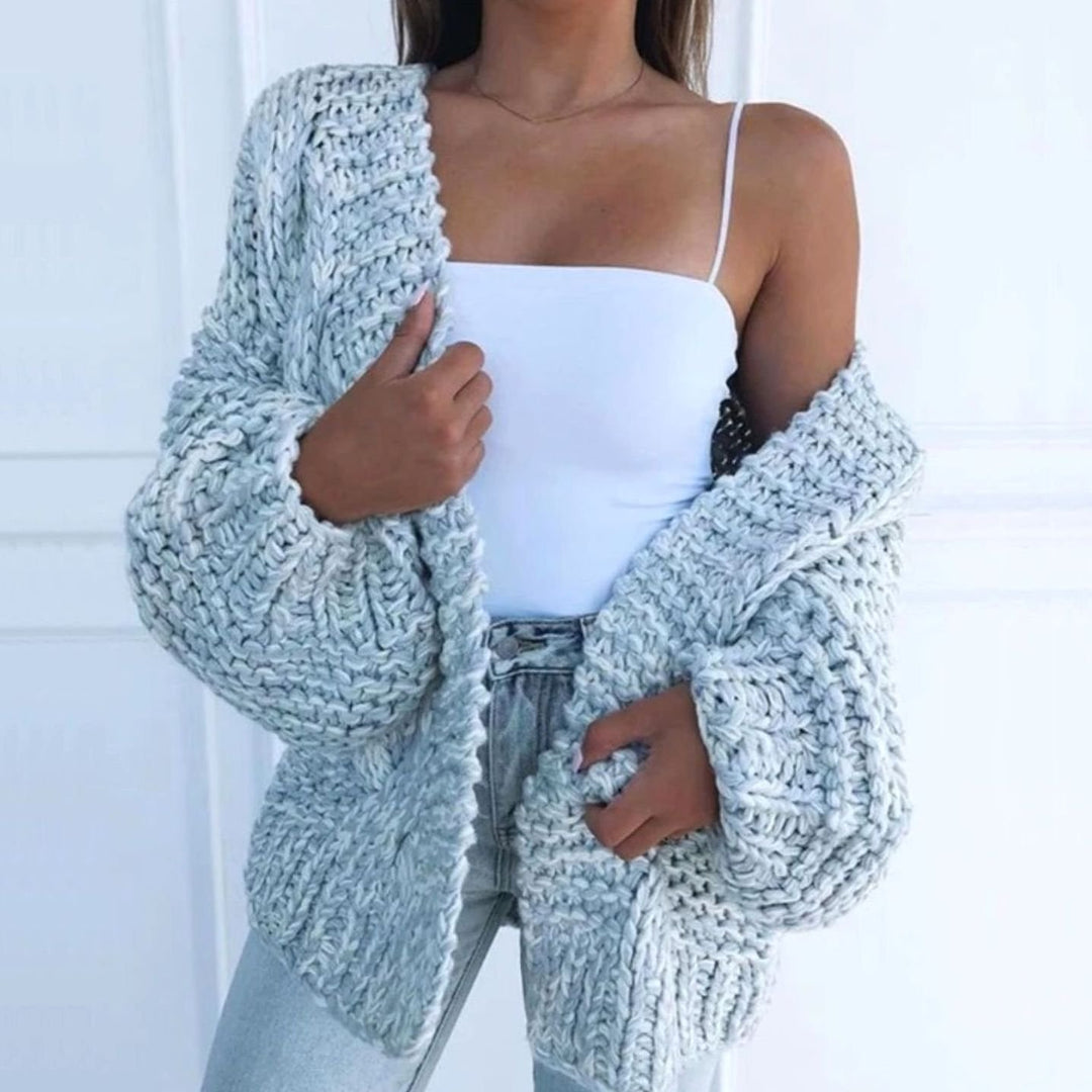 Women's Chunky Knit Open-Front Cardigan