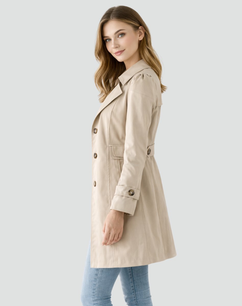 Women's Classic Tailored Mid-Length Trench Coat