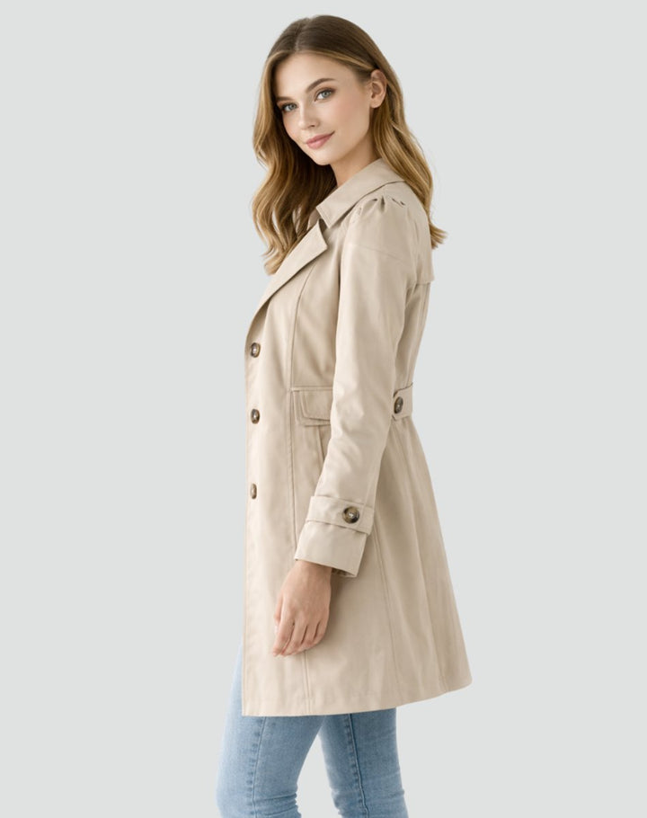Women's Classic Tailored Mid-Length Trench Coat