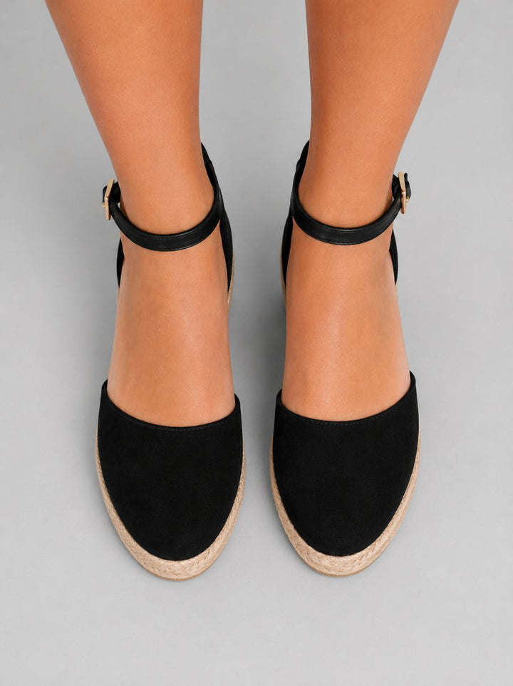 Women's Closed Toe Espadrille Wedge Sandals Ankle Strap