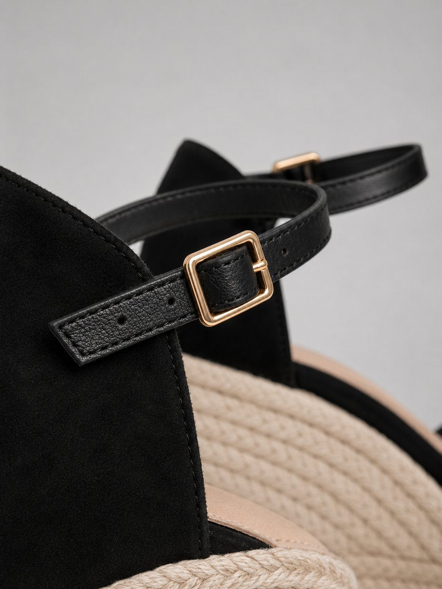 Women's Closed Toe Espadrille Wedge Sandals Ankle Strap