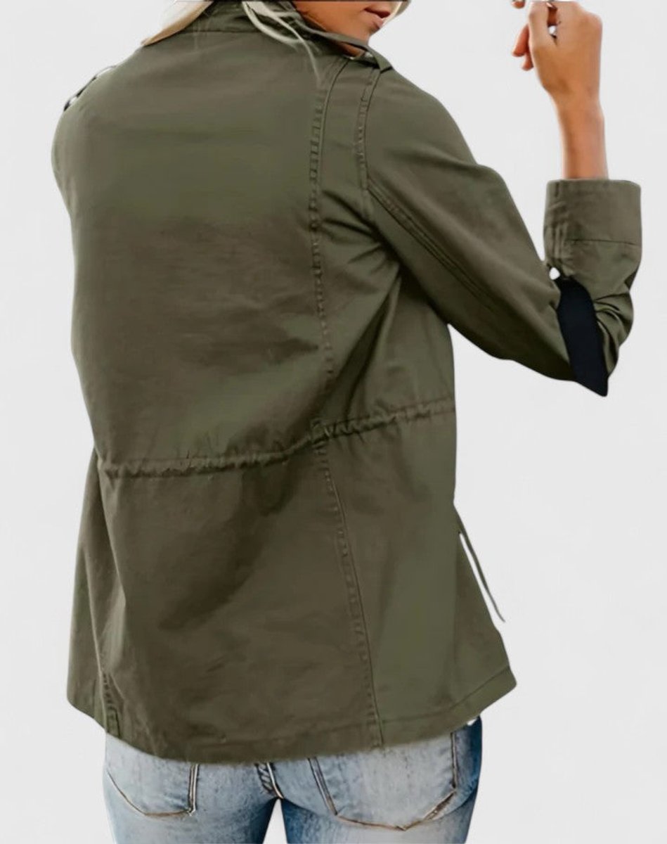 Women's Coat Lightweight Military-Style Zip-Up Utility Jacket