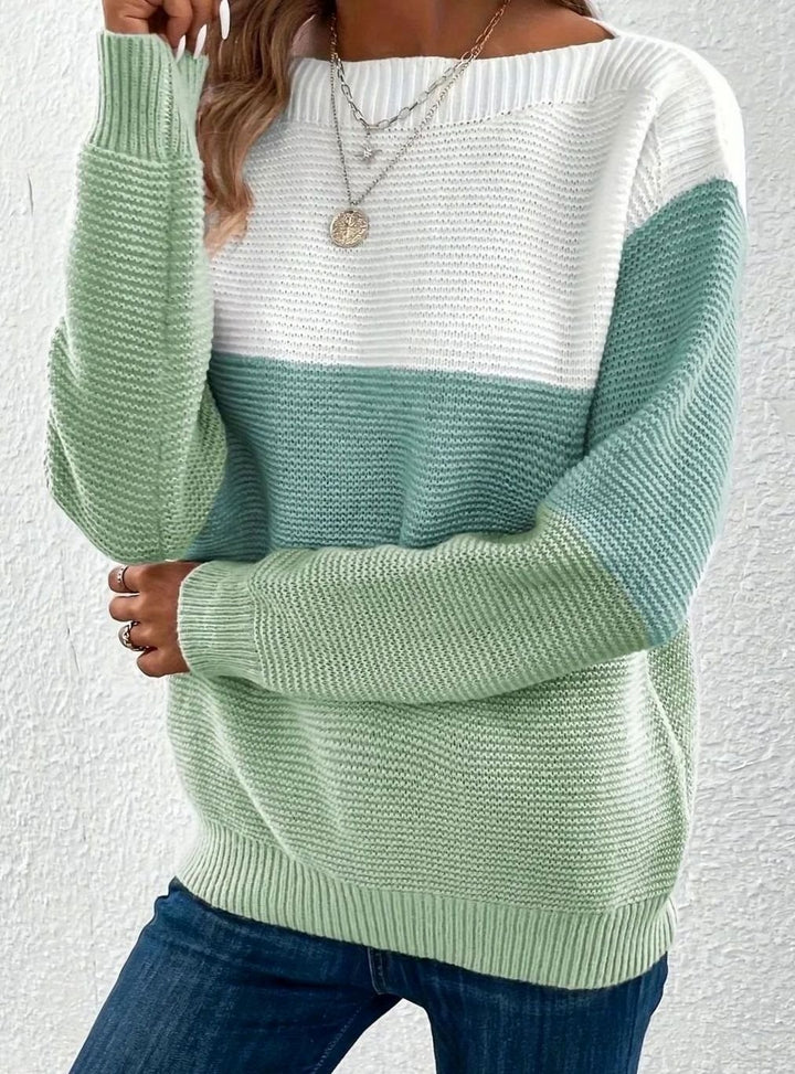 Women's Color Block Relaxed-Fit Cashmere Turtleneck Sweater - Green