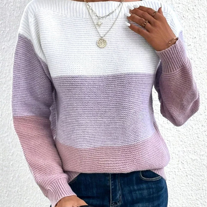 Women's Color Block Relaxed-Fit Cashmere Turtleneck Sweater