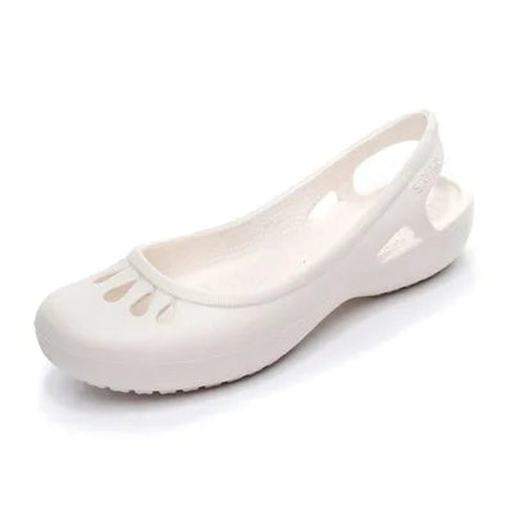 Women's Comfortable Sandals Lightweight Waterproof Jelly Flat Slingback - White