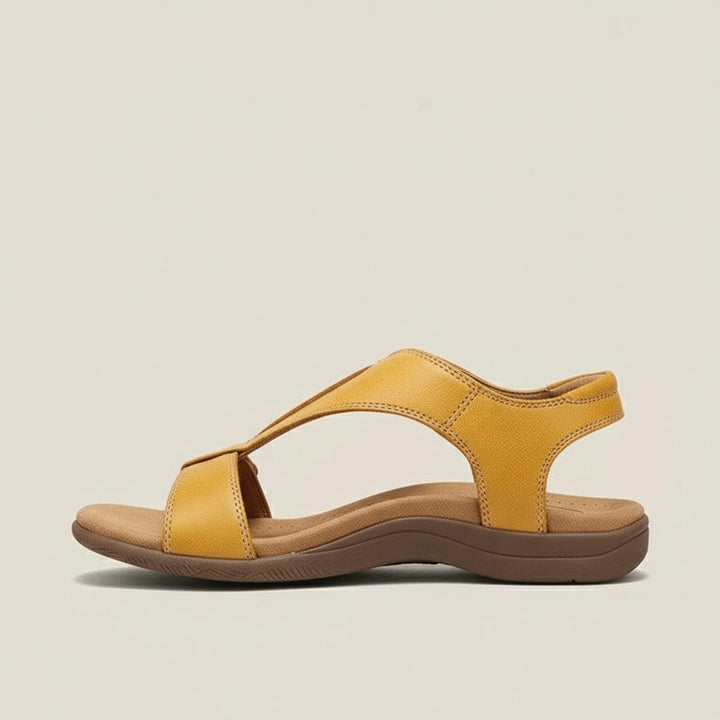 Women's Comfortable Sandals Open-Toe T-Strap Velcro Adjustable