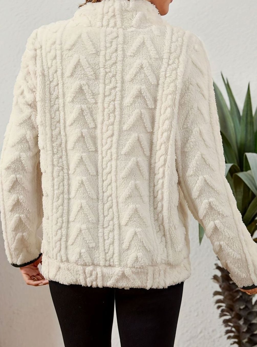 Women's Cozy Fleece Half-Zip Pullover Sweater Kangaroo Pocket