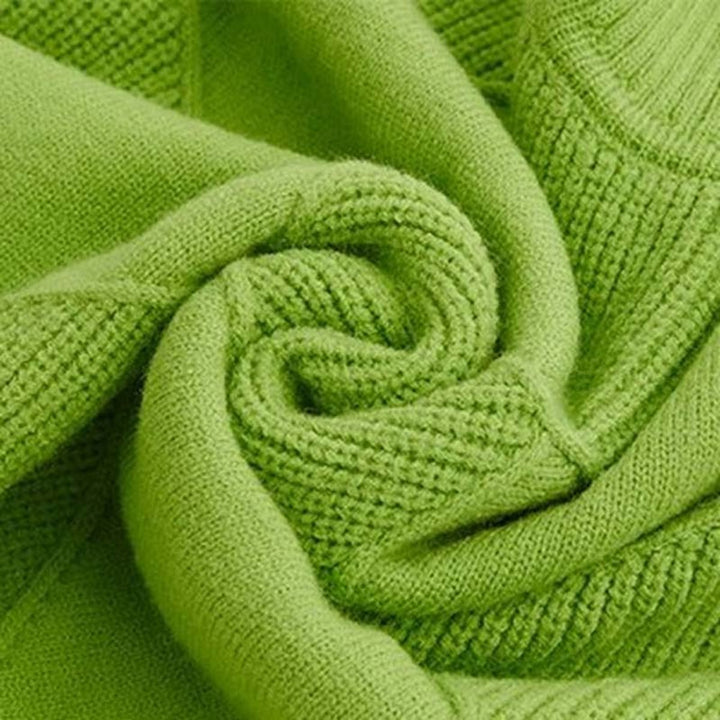 Women's Diamond-Knit Turtleneck Sweater Relaxed Pullover