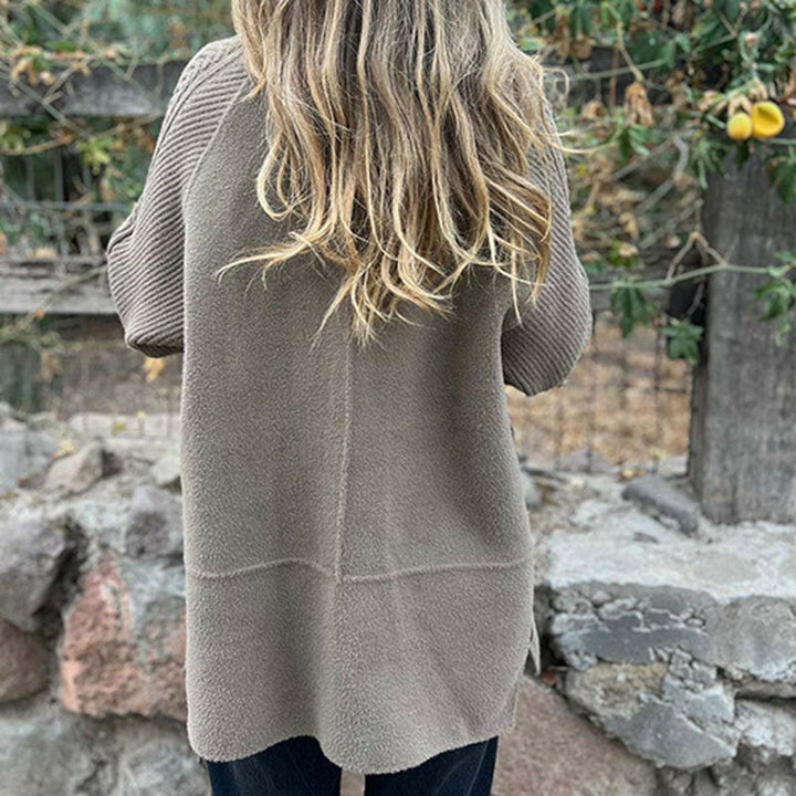 Women's Double-Breasted Cable-Knit Sleeve Oversized Jacket Coat