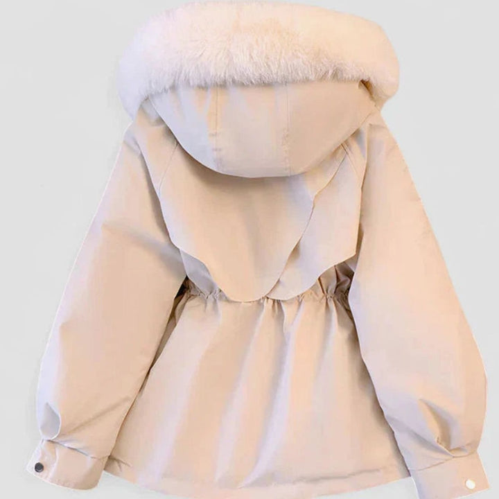 Women's Elegant Faux-Fur Hooded Drawstring Winter Jacket