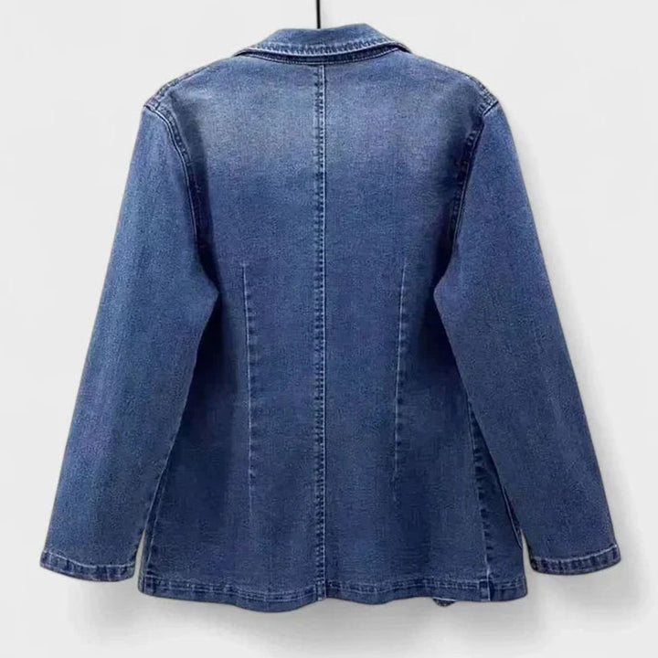 Women's Elegant Straight-Cut Denim Blazer Jacket