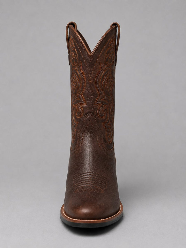 Women's Embroidered Leather Western Cowboy Ankle Boots