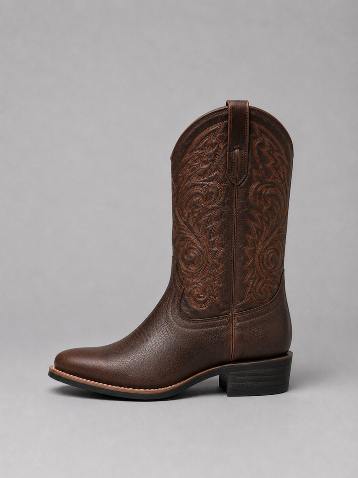 Women's Embroidered Leather Western Cowboy Ankle Boots