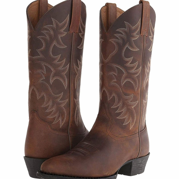 Women's Embroidered Western Cowboy Mid-Calf Boots