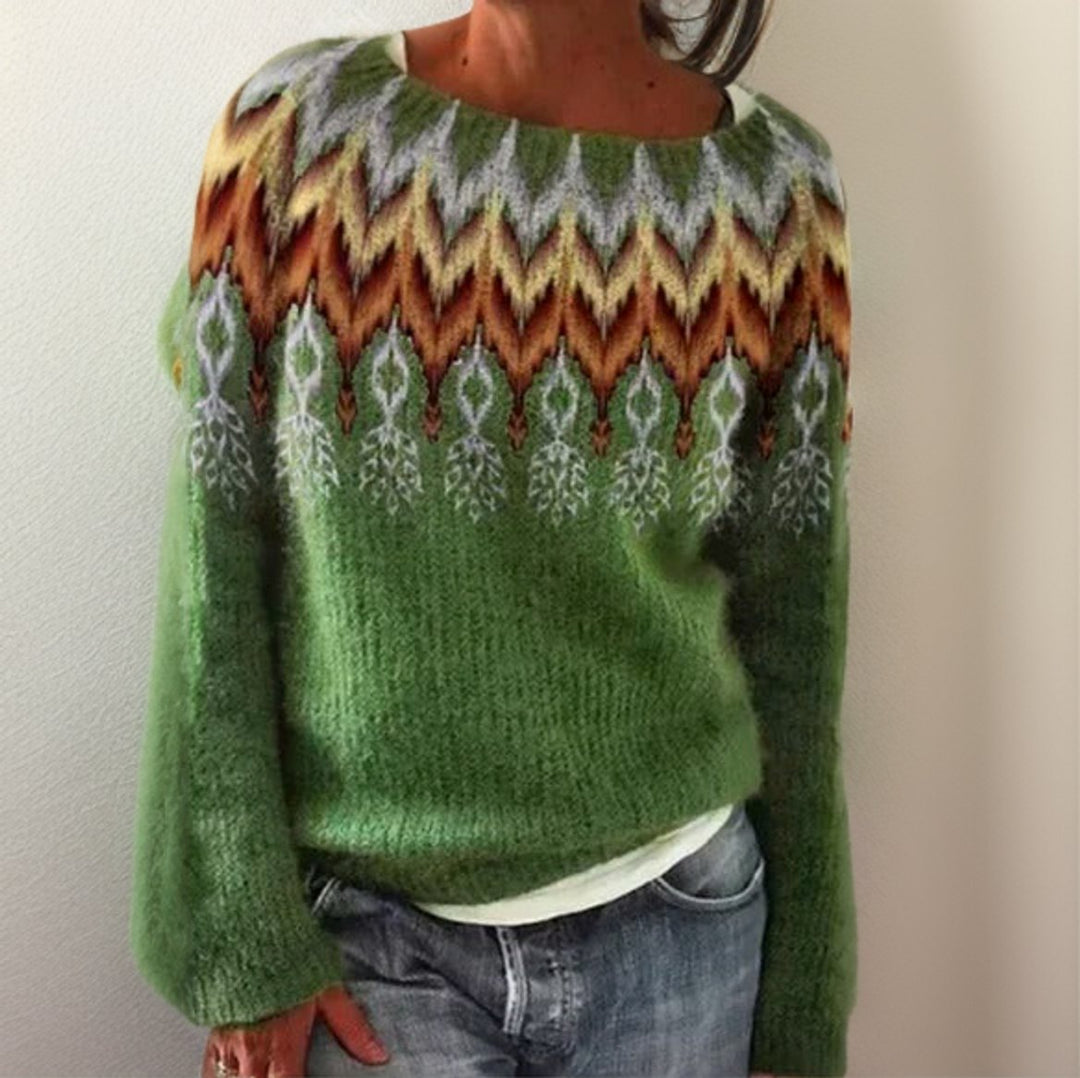 Women's Fair Isle Geometric Pullover Knit Sweater