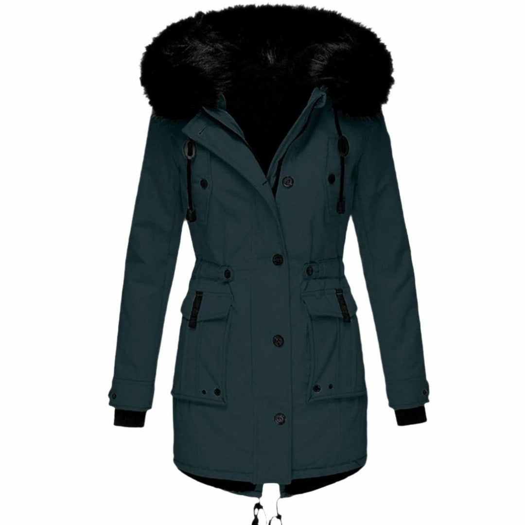 Women's Faux Fur Hooded Fitted Parka Winter Coat