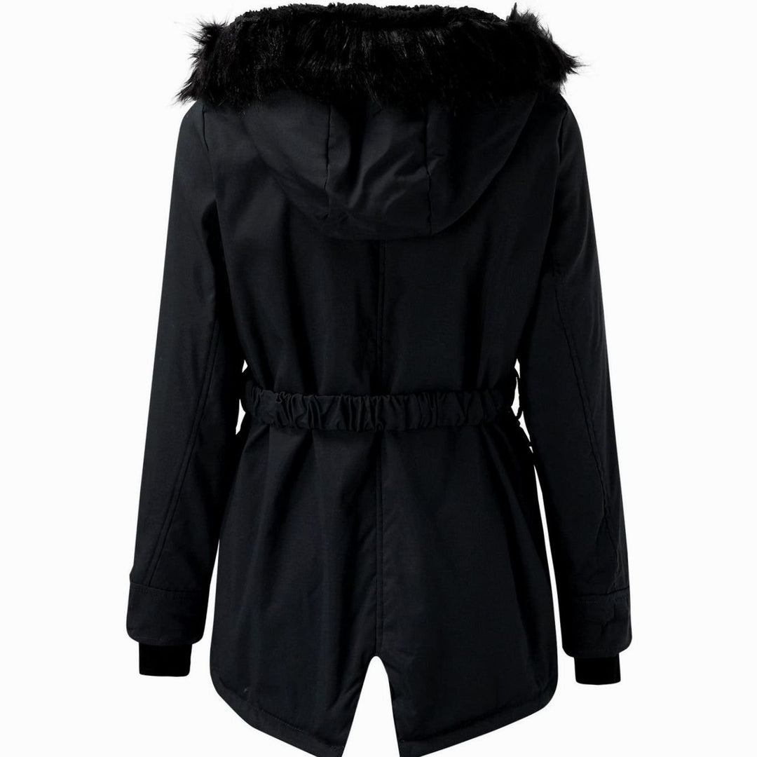 Women's Faux Fur Hooded Fitted Parka Winter Coat