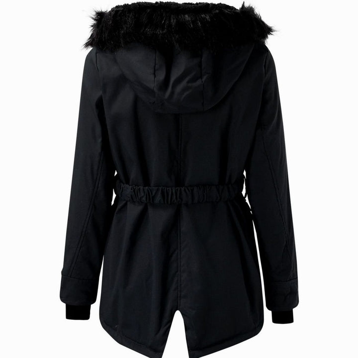 Women's Faux Fur Hooded Fitted Parka Winter Coat