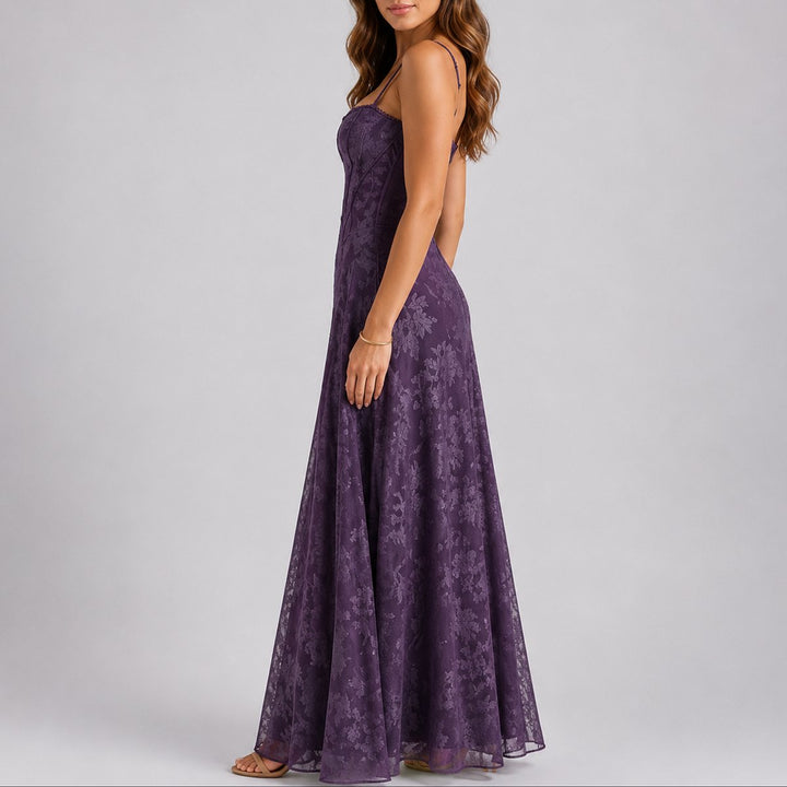 Women's Floral Corset Maxi Fall Wedding Guest Dress