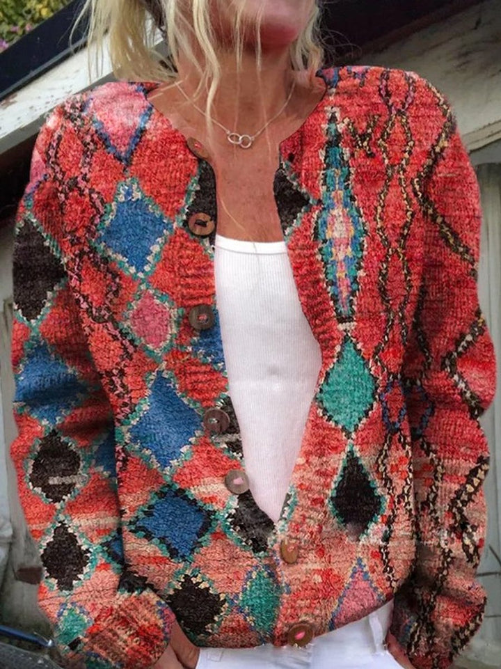 Women's Floral Embroidered Button-Front Knit Cardigan - Style 7