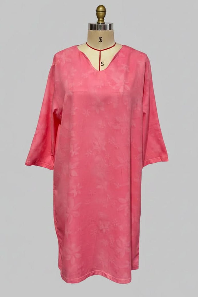 Women's Floral Lace V-Neck Evening Gown Midi Dress - Pink
