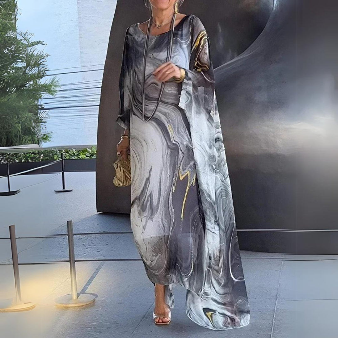 Women's Flowy Batwing-Sleeve Maxi Long Sleeve Dress
