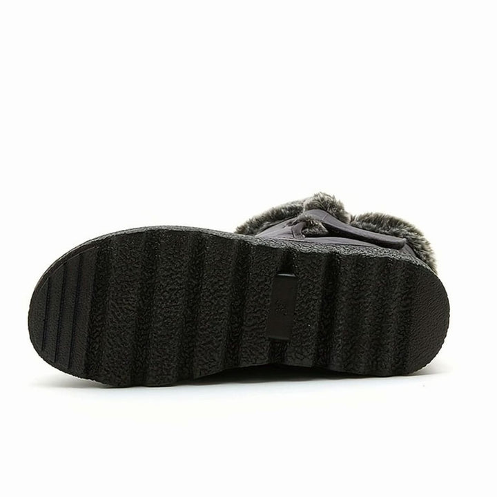 Women's Fur-Trimmed Quilted Snow Boots Waterproof Winter