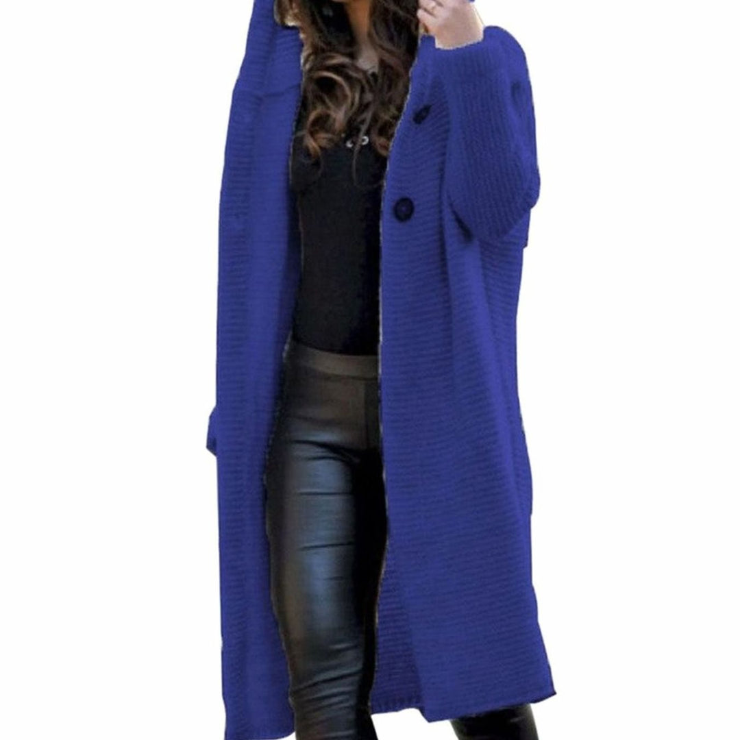 Women's Hooded Long Knit Maxi Cardigan Open Front Sweater