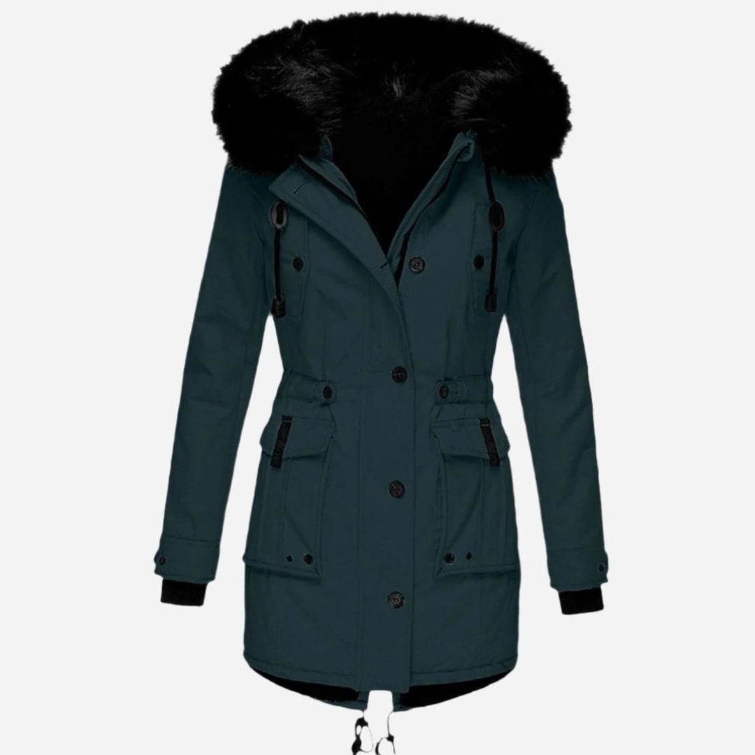 Women's Insulated Faux Fur Hooded Winter Parka Coat